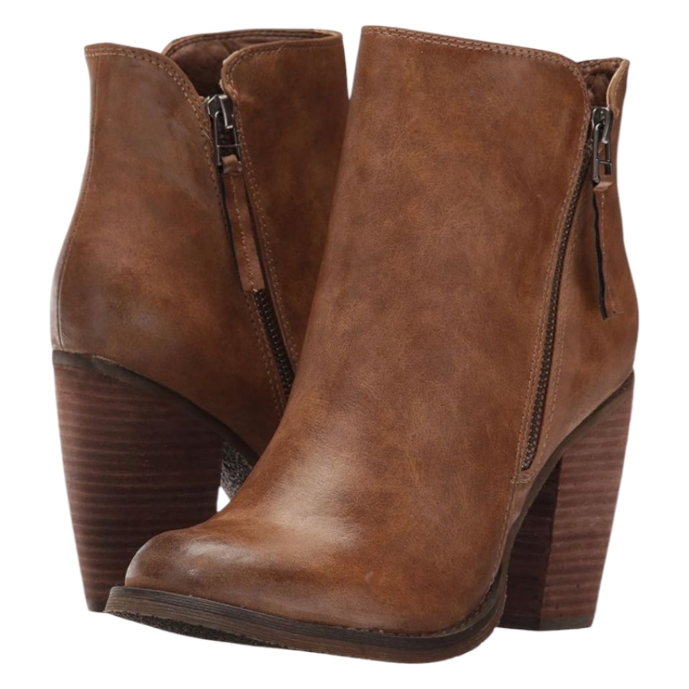 Sbicca Women's Percussion Stacked High Heel Booties - Tan 7.5
